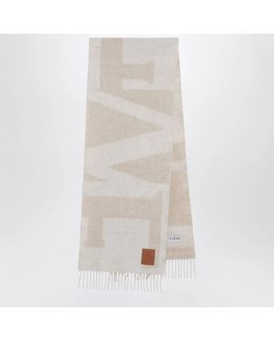 Loewe Twotone Jacquard Cashmere Scarf - Natural