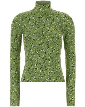 Loewe Embroidered Viscose Blend Jumper - Green
