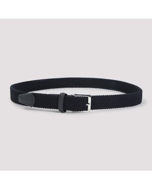 Kiton Woven Buckle Belt - Black