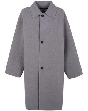 Sofie D ́hoore "Carmine" Long Jacket With Collar And Buttons - Grey