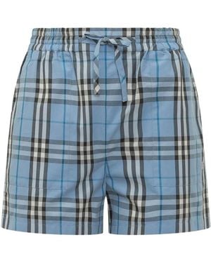 Burberry Cornflower Cotton Shorts - Blue