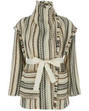 Isabel Marant Striped Fringed Jacket By Illisa - Grey