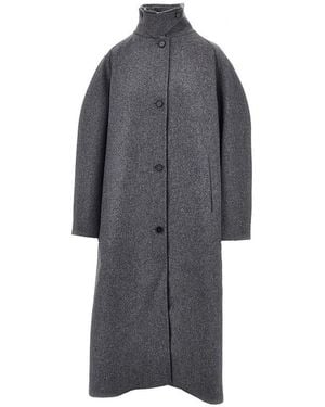 Jil Sander Double Wool Oversized Coat - Grey