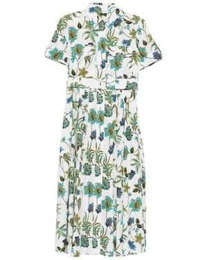 Fay Printed Cotton Chemisier Dress - Green