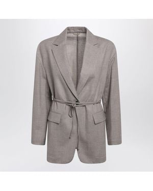 Brunello Cucinelli Melange Virgin Wool Blazer - Gray