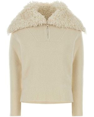 Loewe Zip-Up Sweater - Natural