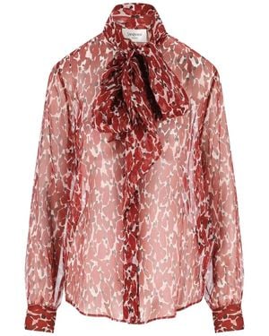 Saint Laurent Long Sleeve Top - Red