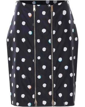 Fendi Print Dots Zipped Skirt - Blue
