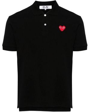 COMME DES GARÇONS PLAY Cotton Polo Shirt - Black