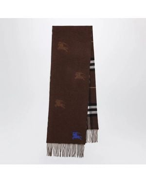 Burberry Reversible Check Cashmere Scarf With Ekd - Brown