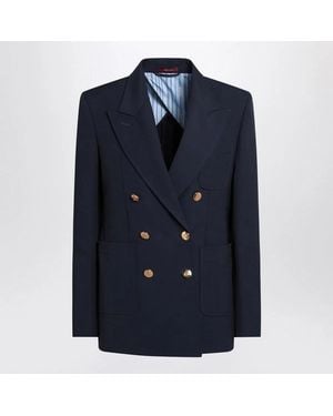 Gucci Cotton Double-Breasted Blazer - Blue