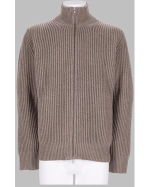 MM6 by Maison Margiela Maglia A Costine Con Zip - Brown