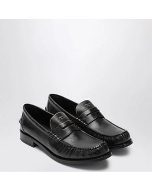 Prada Polished Leather Loafers - Black