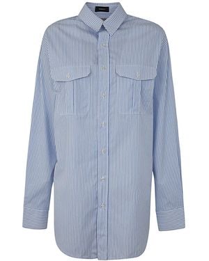 Wardrobe NYC Shirt Dress Mini - Blue