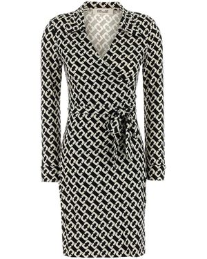 Diane von Furstenberg Silk T-Shirt New Jeanne Mini Dress - Black