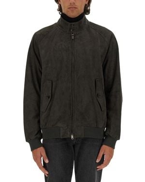 Baracuta G9 Suede Harrington Jacket - Black