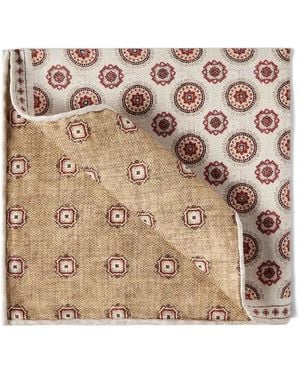 Brunello Cucinelli Geometric-Print Pocket Square - Natural