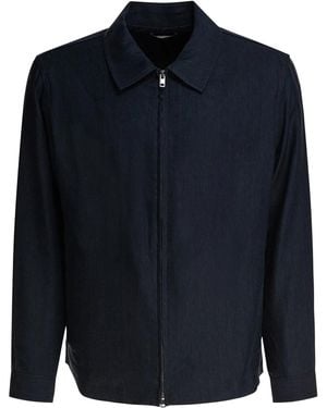 Vince Bomber Jacket Zipper Closure - Blue