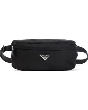 Prada Logo-Plaque Belt Bag - Black