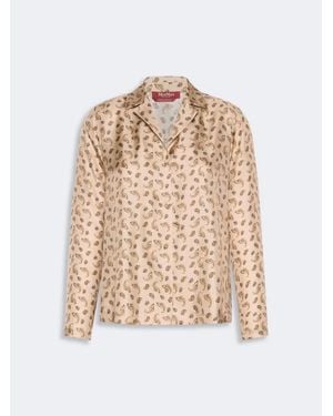 Max Mara Mstudente – Silk Shirt With Paisley Print - White