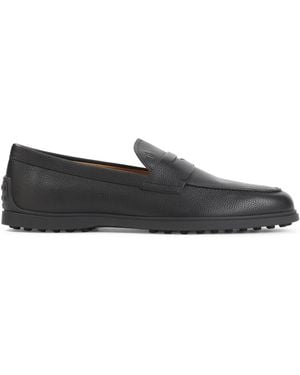 Tod's Grained Leather Loafer - Black