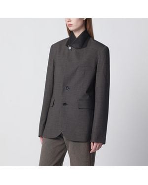 6397 Slate- Microcheck Jacket - Gray