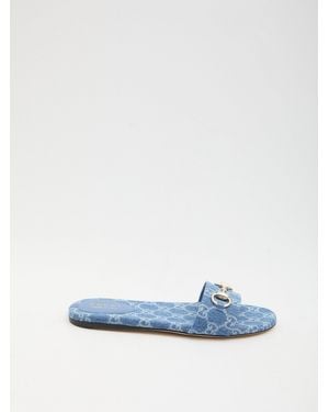 Gucci Slides With Horsebit - Blue