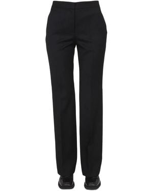 Moschino Wool Grain De Poudre Trousers - Black