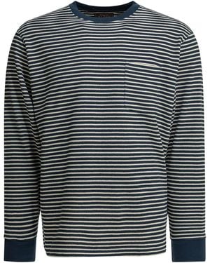 Beams Plus Cotton Striped Crewneck T-Shirt - Gray
