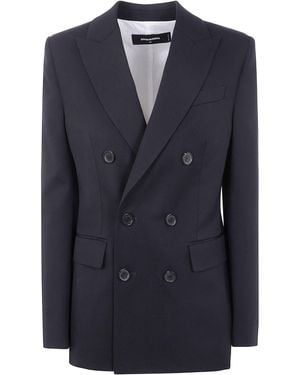 DSquared² "Carolyn" Double Breasted Peak Jacket - Blue