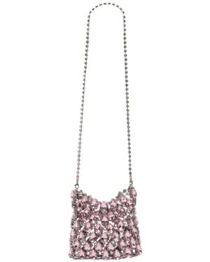 Self-Portrait Crystal Mini Crossbody - Pink