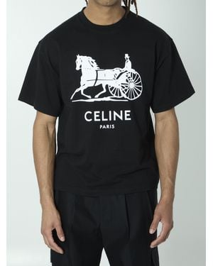 Celine Cotton Relaxed T-Shirt - Black