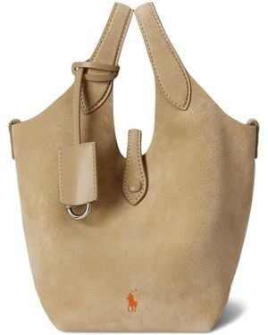 Polo Ralph Lauren Polo Play Small Suede Tote - Natural