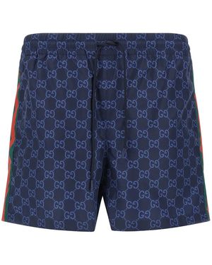 Gucci 'Nastro Web' Gg And Swimsuits - Blue
