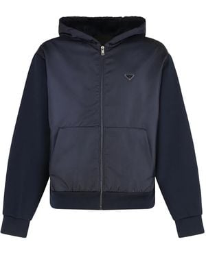 Prada Full Zip Hoodie Cotton - Blue