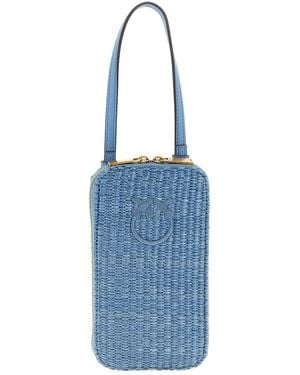 Pinko Raffia Smartphone Holder - Blue