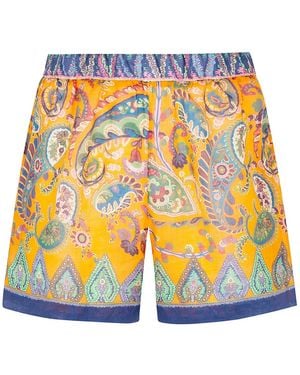 Etro Silk Shorts - Orange