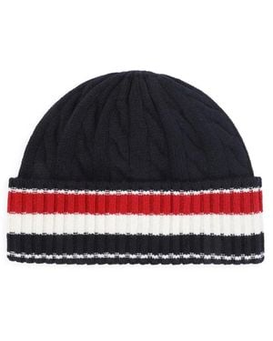 Thom Browne Cable-Knit Beanie - Blue