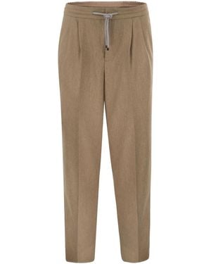 Brunello Cucinelli Tailored Jogger Trousers - Natural