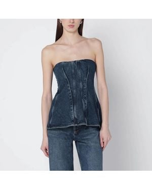 Agolde Lara Denim Corset - Blue