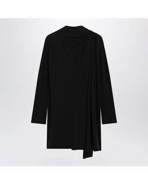 TOTEME Asymmetrical Scarfstyle Jersey Dress - Black