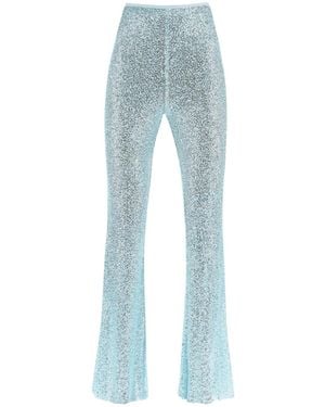 Self-Portrait Beaded Trousers - Blue