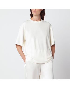 Rohe Cream Cotton And Wool-Blend T-Shirt - White