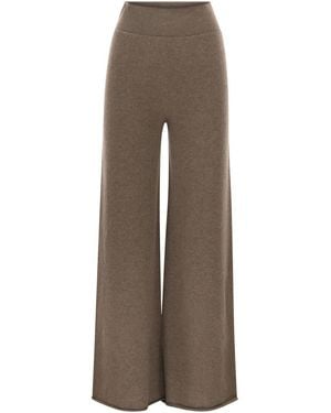 Vanisé Cashmere Wide-Leg Pants - Brown