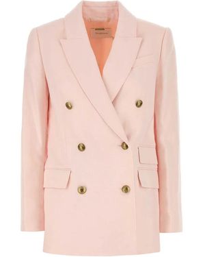 Zimmermann Pastel Linen Crush Blazer - Pink