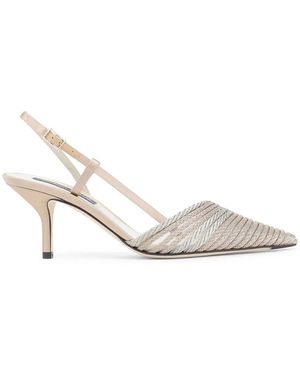 Giorgio Armani Nude And Satin Slingback - Metallic
