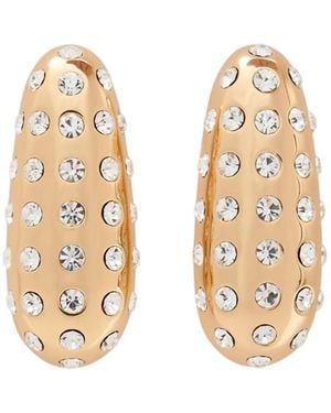 Self-Portrait Crystal Bar Earrings - Metallic