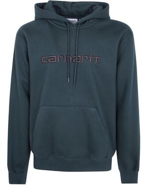 Carhartt Hooded "Carhartt" Sweat Cotton/Polyester Sweat, 440 G/M² - Blue