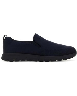 Prada Dark Jersey Slip Ons - Blue