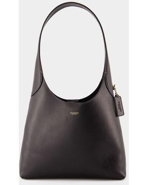 COACH Brooklyn 28 Leather Hobo Bag - Black